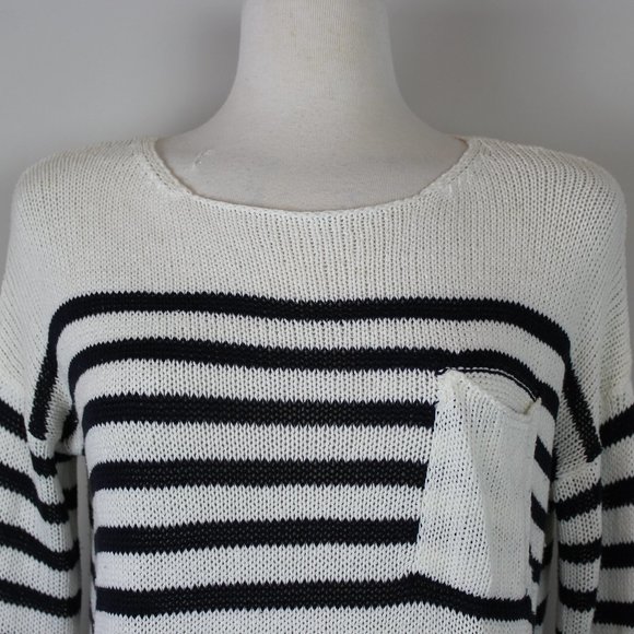 H&M White and Navy Striped Sweater size XS - Picture 2 of 8